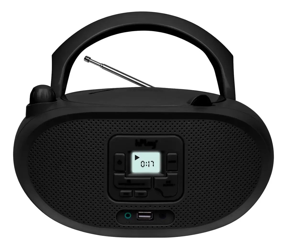 Gummy GC04b: Leitor de CD portátil com sintonização digital, rádio FM estéreo, leitor de CD para crianças, ecrã LCD USB Bluetooth, preto