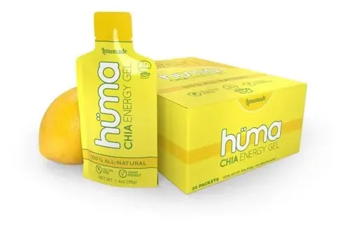 Gel energético de limonada Huma Chia (caixa/24 géis)