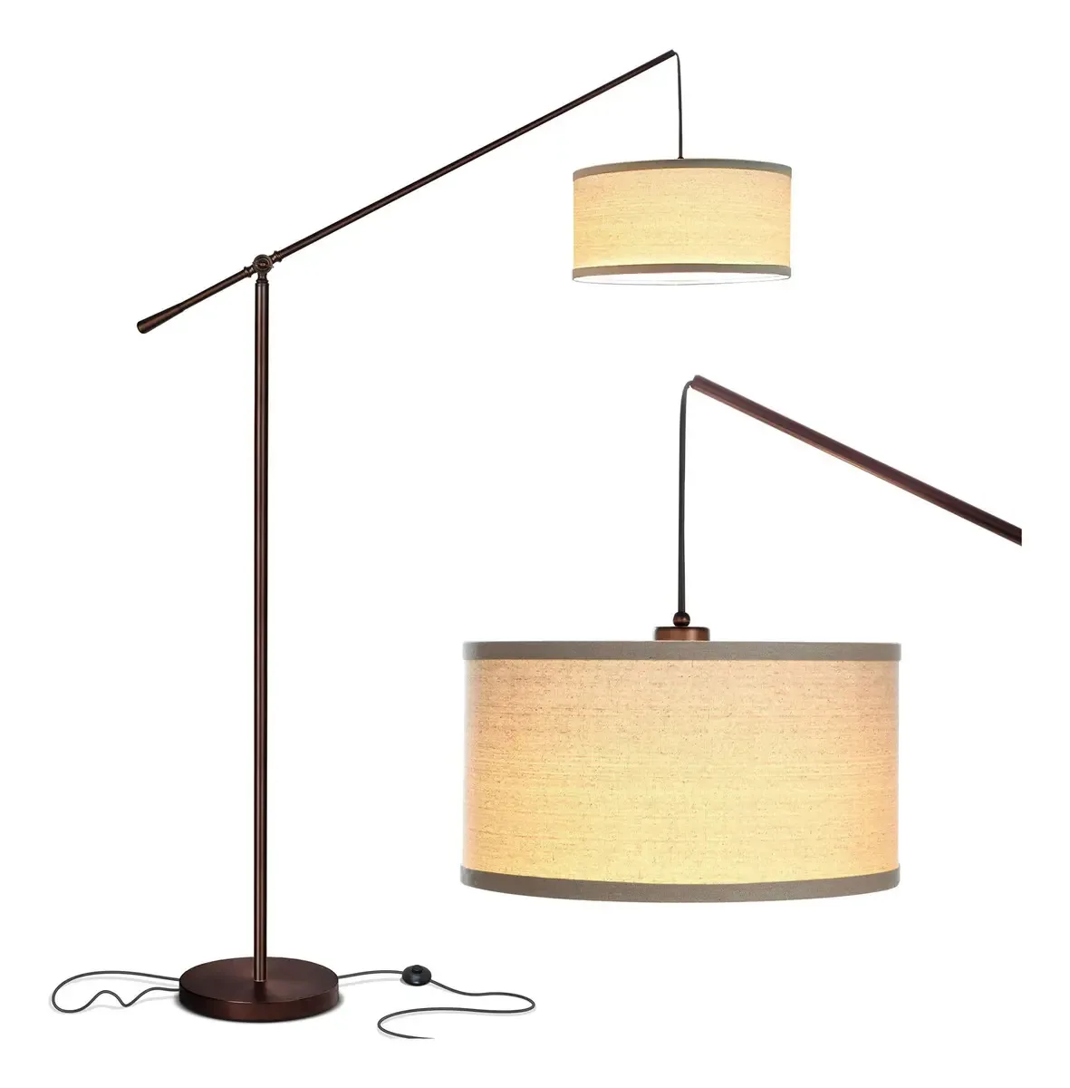 Brightech Hudson 2 - Luminária de Chão LED, Luminária Alta com Base Resistente, Luminária de Arco Contemporânea para Salas de Estar e Escritórios, Ótima Decoração para Sala de Estar, Luminária...