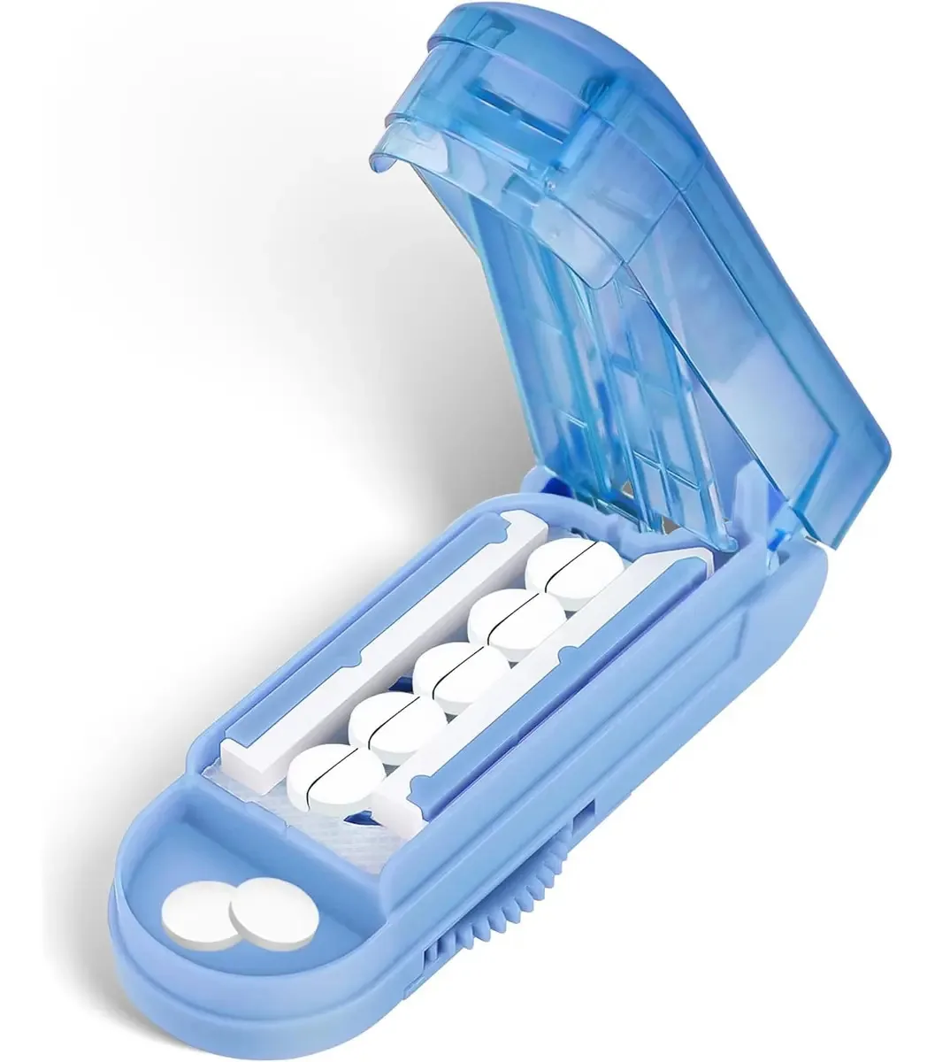 Cortador de comprimidos com divisor Caixas de comprimidos de plástico para pílulas médicas Cortador e moedor de comprimidos portátil