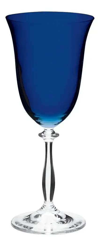 Jogo 6 Taças 350ml Angela Azul Cristal Ecológico
