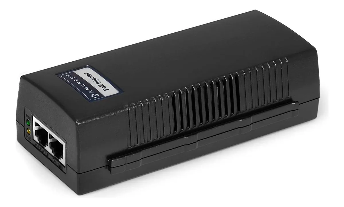 Adaptador Injetor PoE Ativo Amcrest, Compatível com IEEE 802.3af, Até 100 Metros