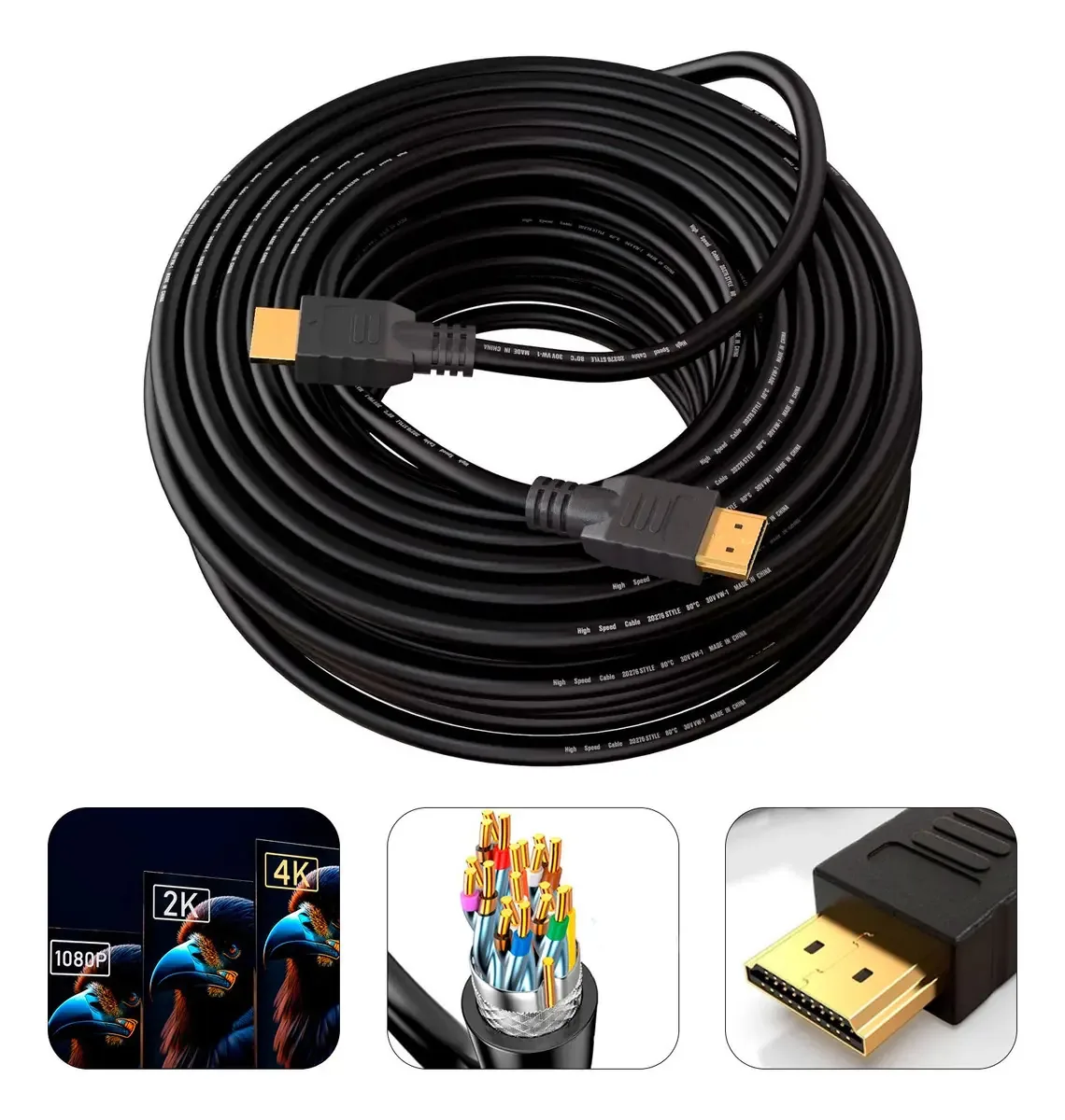Cabo HDMI de 1 HDMI macho para 1 HDMI macho Aspor preto 15m