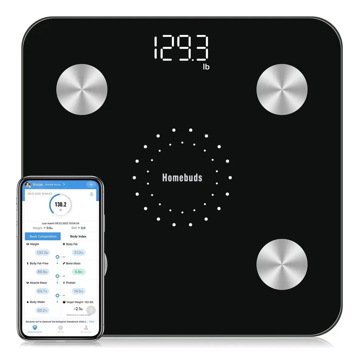 Balança digital Homebuds para peso corporal e gordura corporal