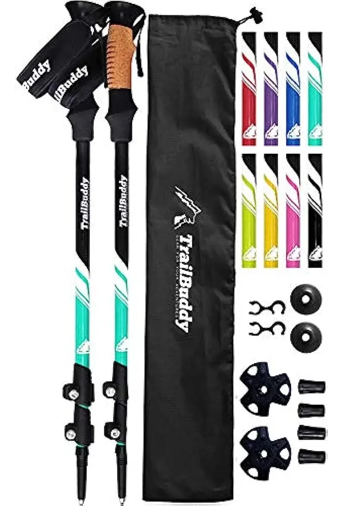 Bastões de caminhada dobráveis Trailbuddy - pacote com 2 B