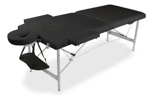 Cama de massagem profissional de alumínio preto