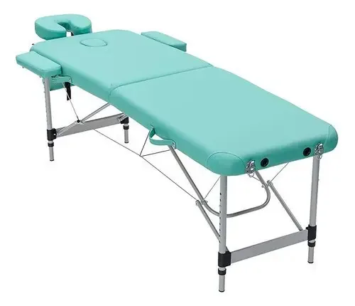 Cama de massagem profissional de alumínio, verde
