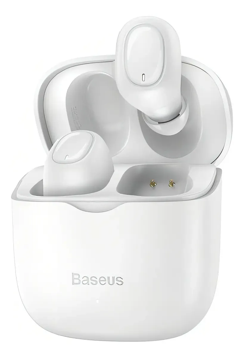Fone Bluetooth Baseus W12 Com Cancelamento De Ruído Cor Branco