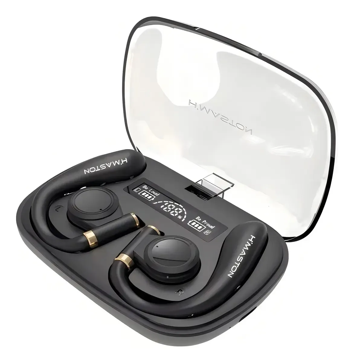 Fone Sem Fio Bluetooth 5.3 Condução Ossea Atende Ligação Cor Preto