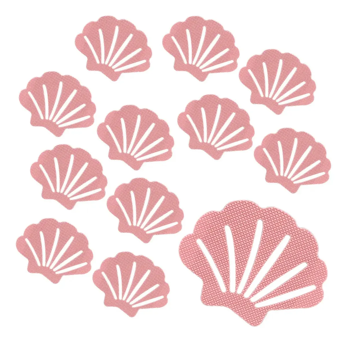 Adesivos antiderrapantes em forma de concha para banheira e D