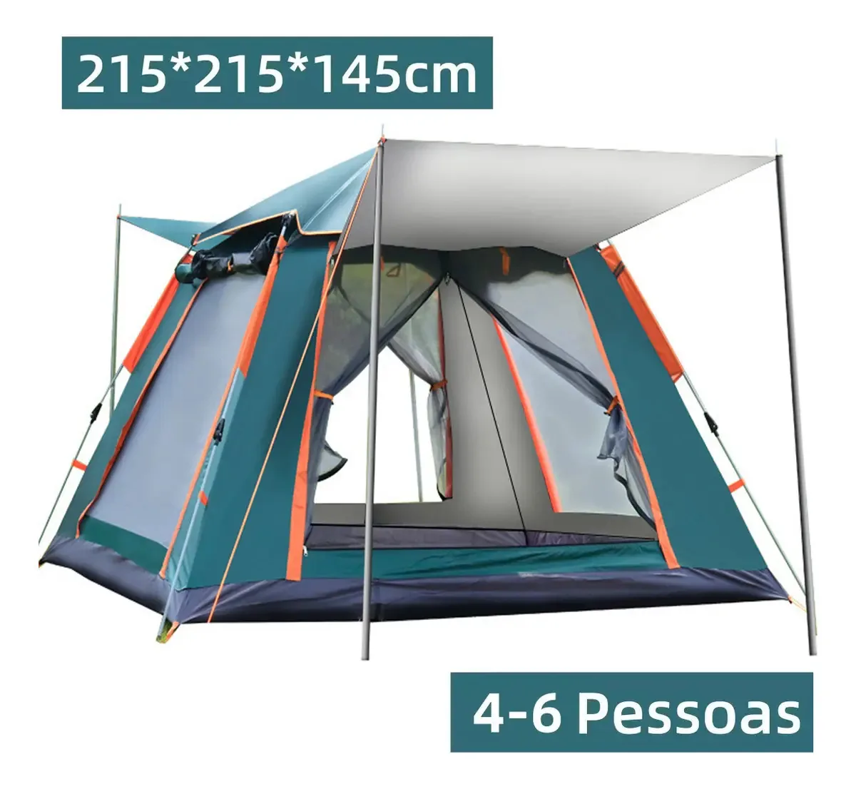 Barraca de acampamento para 4 a 6 pessoas, Camping High Camping, Home Camping, cor verde