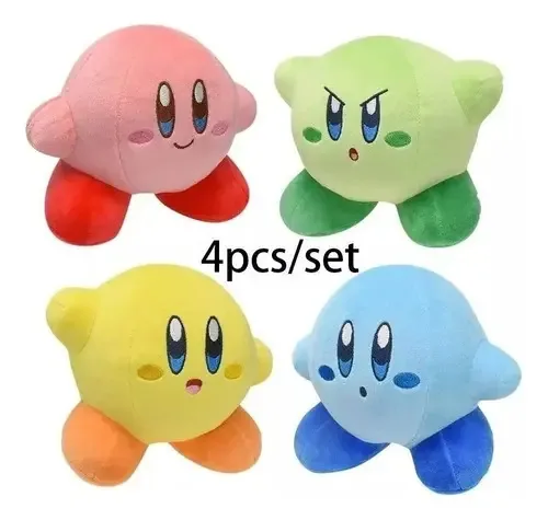 Boneca de pelúcia Kirby de 4 peças para crianças, 1 cor e 4 peças