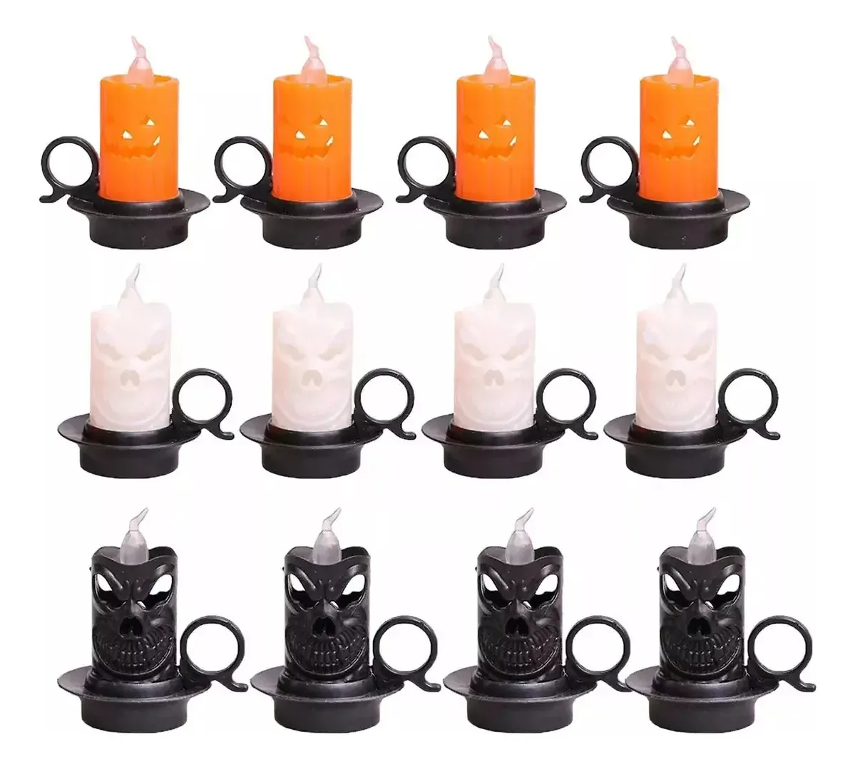 Vasoyo luces decorativas de halloween cor multicolor em forma de esqueleto layout Velas e faíscas de Halloween