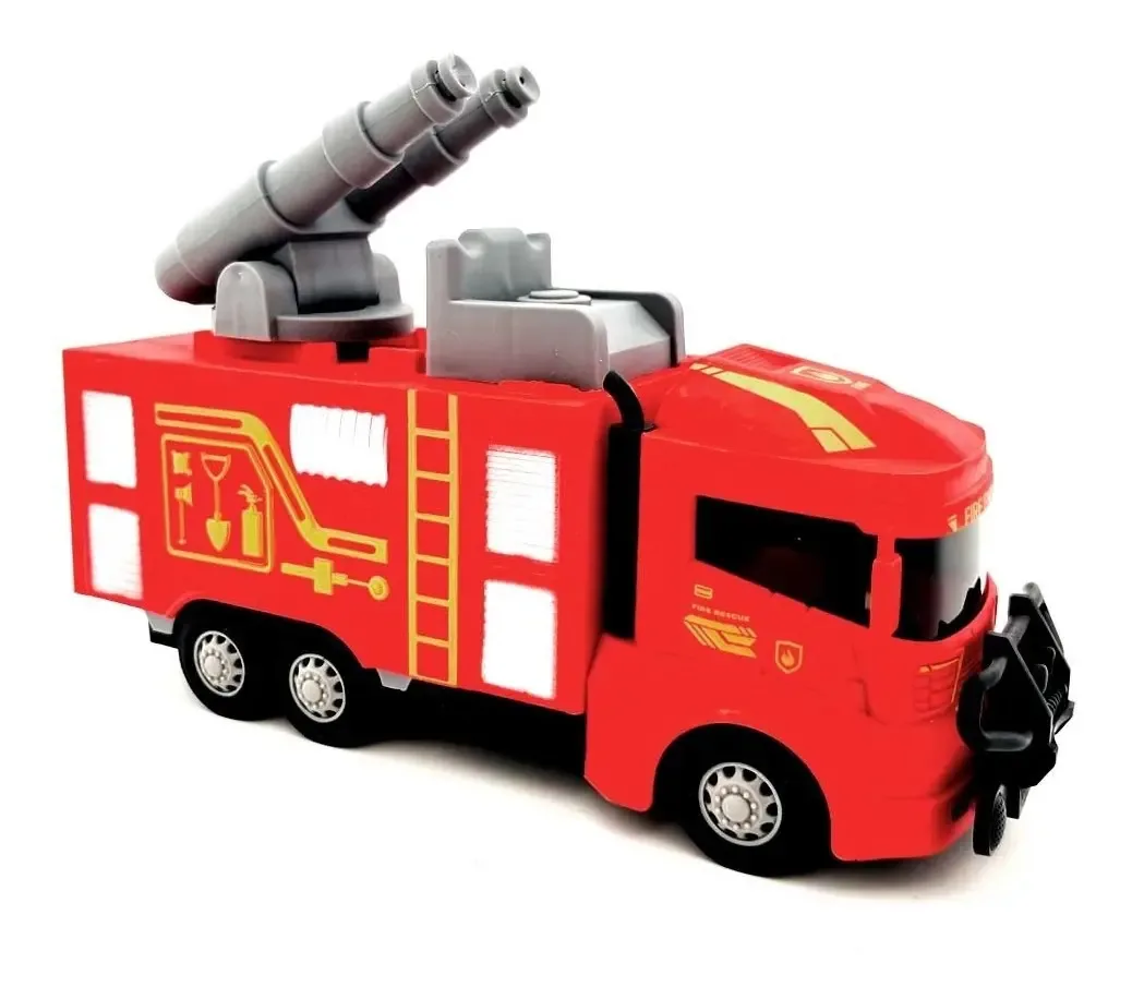 Brinquedo de caminhão de bombeiros Red Friction