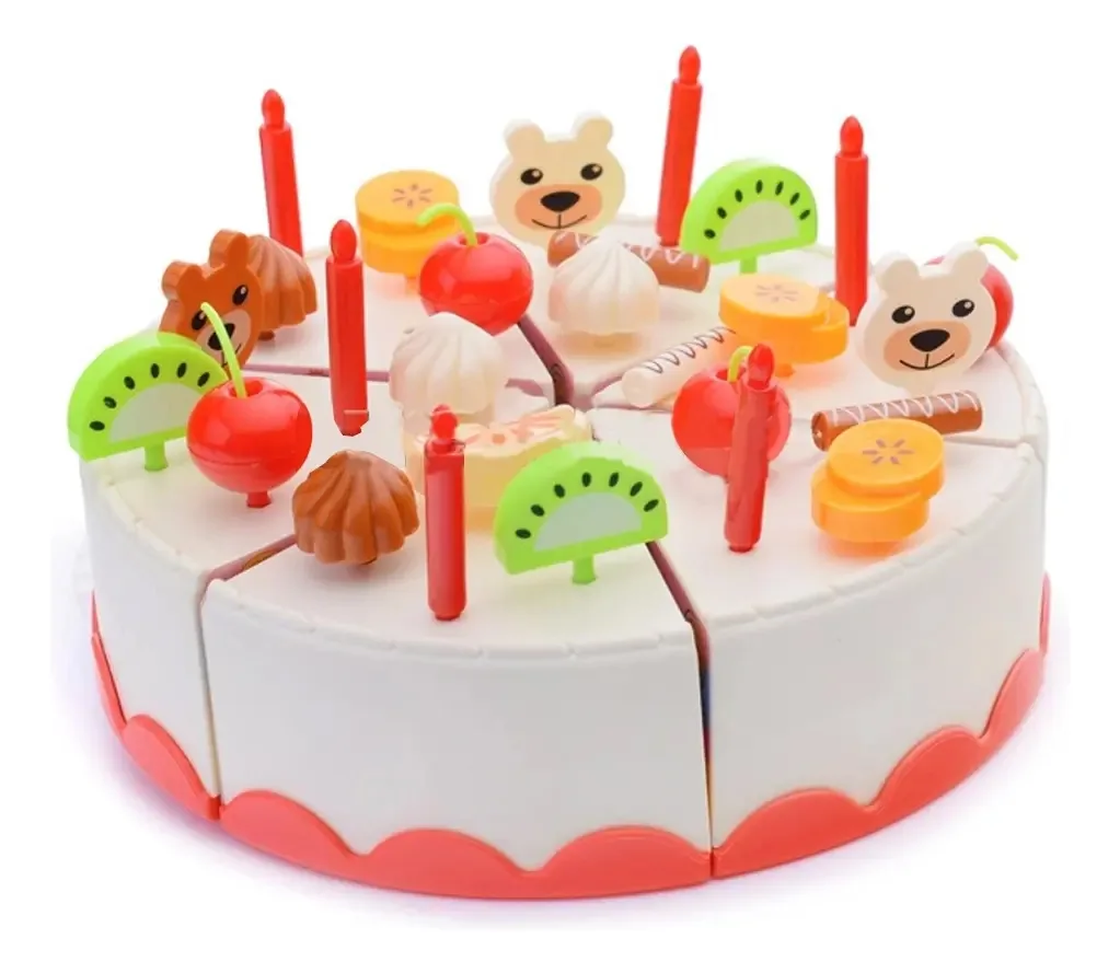 Conjunto de aniversário com bolo e acessórios