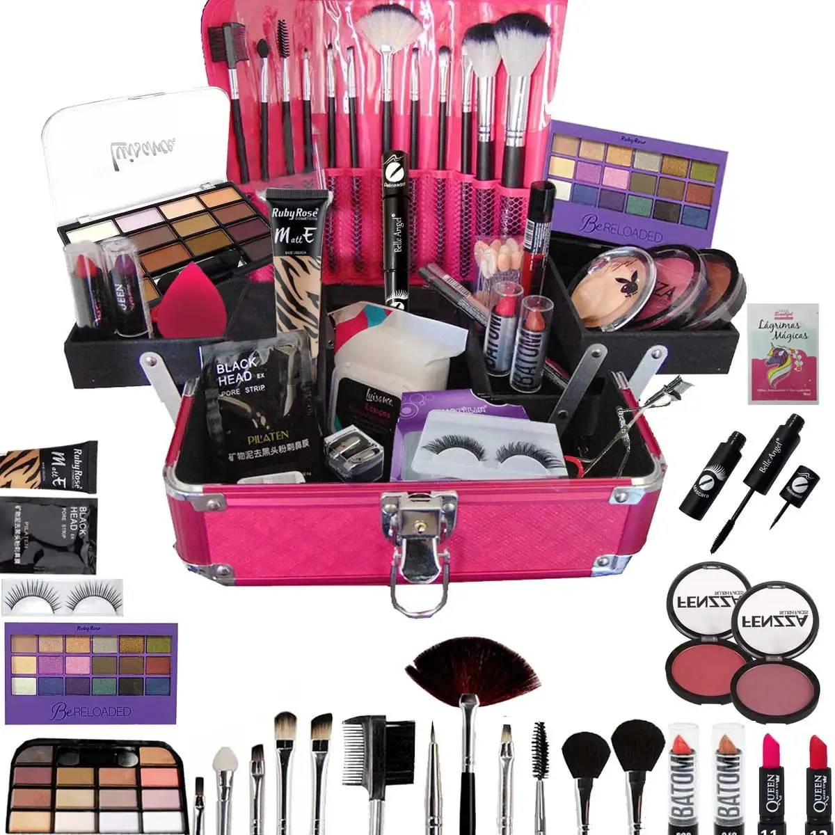 Maleta Com Maquiagem Base Ruby Rose L2