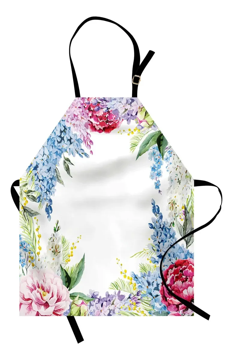 Aventais personalizados Ambesonne, branco e rosa