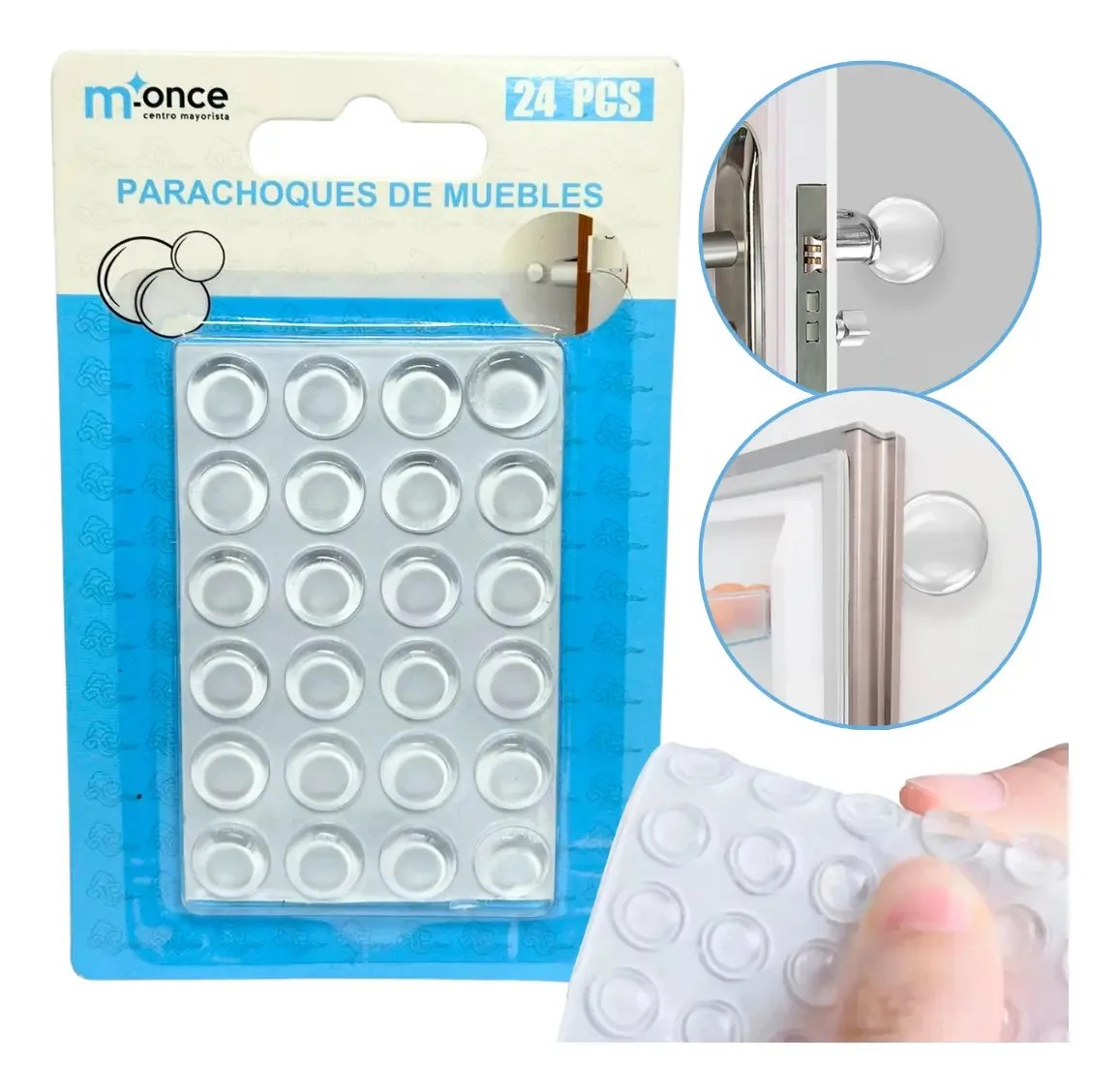 Amortecedor de silicone autoadesivo para móveis X24pcs Amortecedor de cor transparente