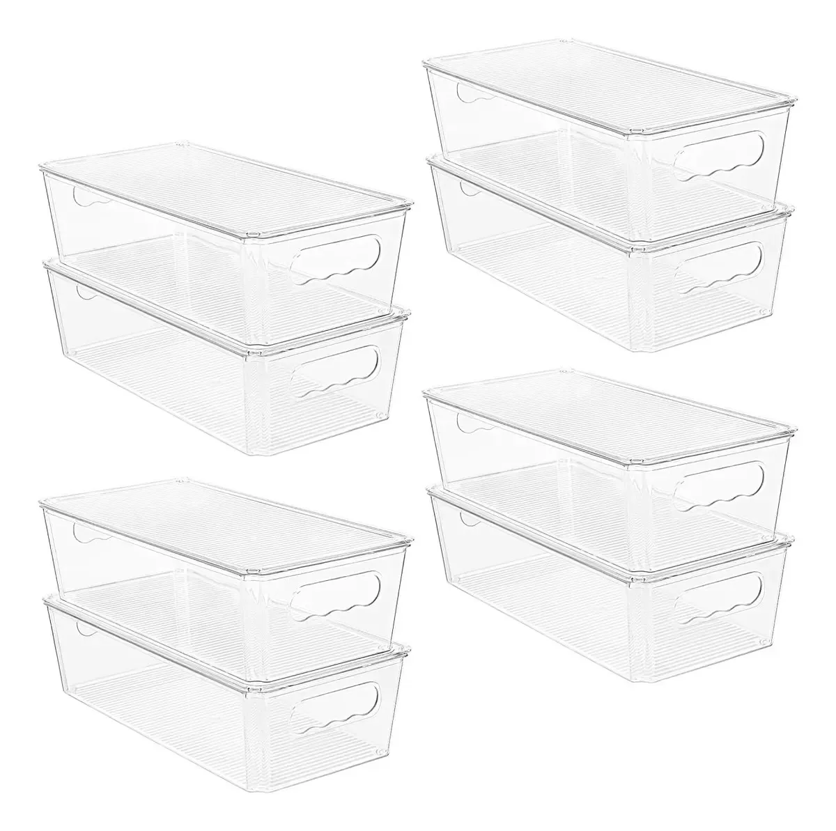 Organizadores transparentes empilháveis para armazenamento transparente