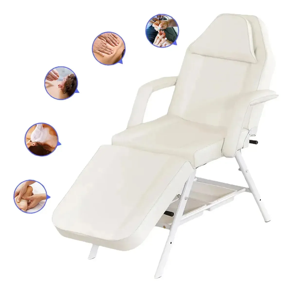 Mesa de massagem adequada para massagens de beleza e spa Tygjj White