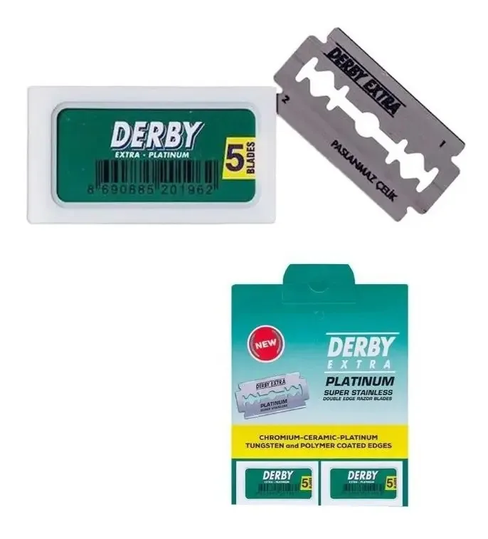 10 Lâminas De Barbear Derby Extra Platinum 2 Caixinhas 10 Un