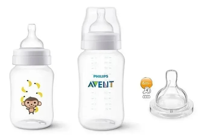 Conjunto de mamadeiras e tetinas anticólicas Avent Philips Scd809/34