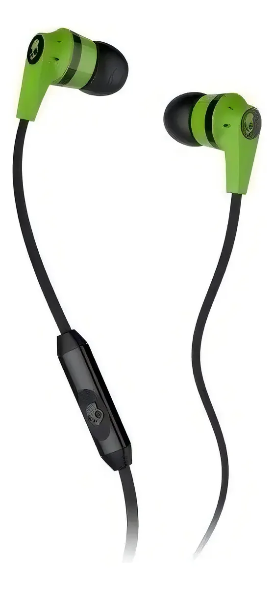 Fones de ouvido Skullcandy Ink D com controle viva-voz e microfone - verdes