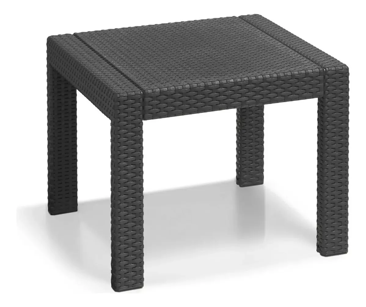 Keter Mesa de Jardim Victoria Small, Mesa Estilo Rattan, Polipropileno, Cor Grafite