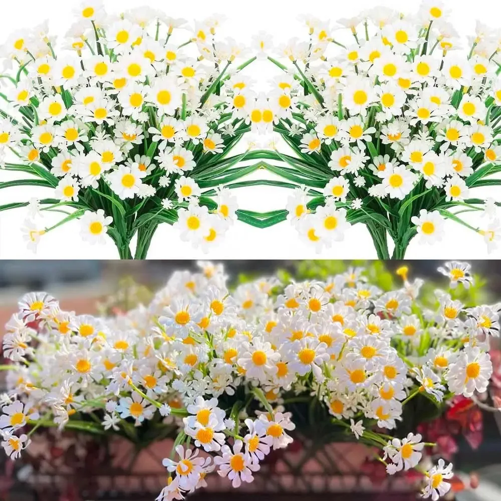 10 flores de margaridas artificiais resistentes aos raios UV