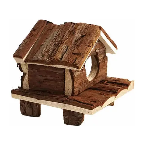 Casa de madeira rústica para hamsters, camundongos, ratos, gerbos