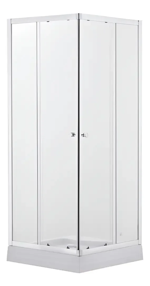 CABINE DE DUCHE COMPLETA - CABINE DE DUCHE QUADRADA - PORTA FEITA DE VIDRO TEMPERADO, VIDRO FRONTAL TRANSPARENTE E PRATEADO