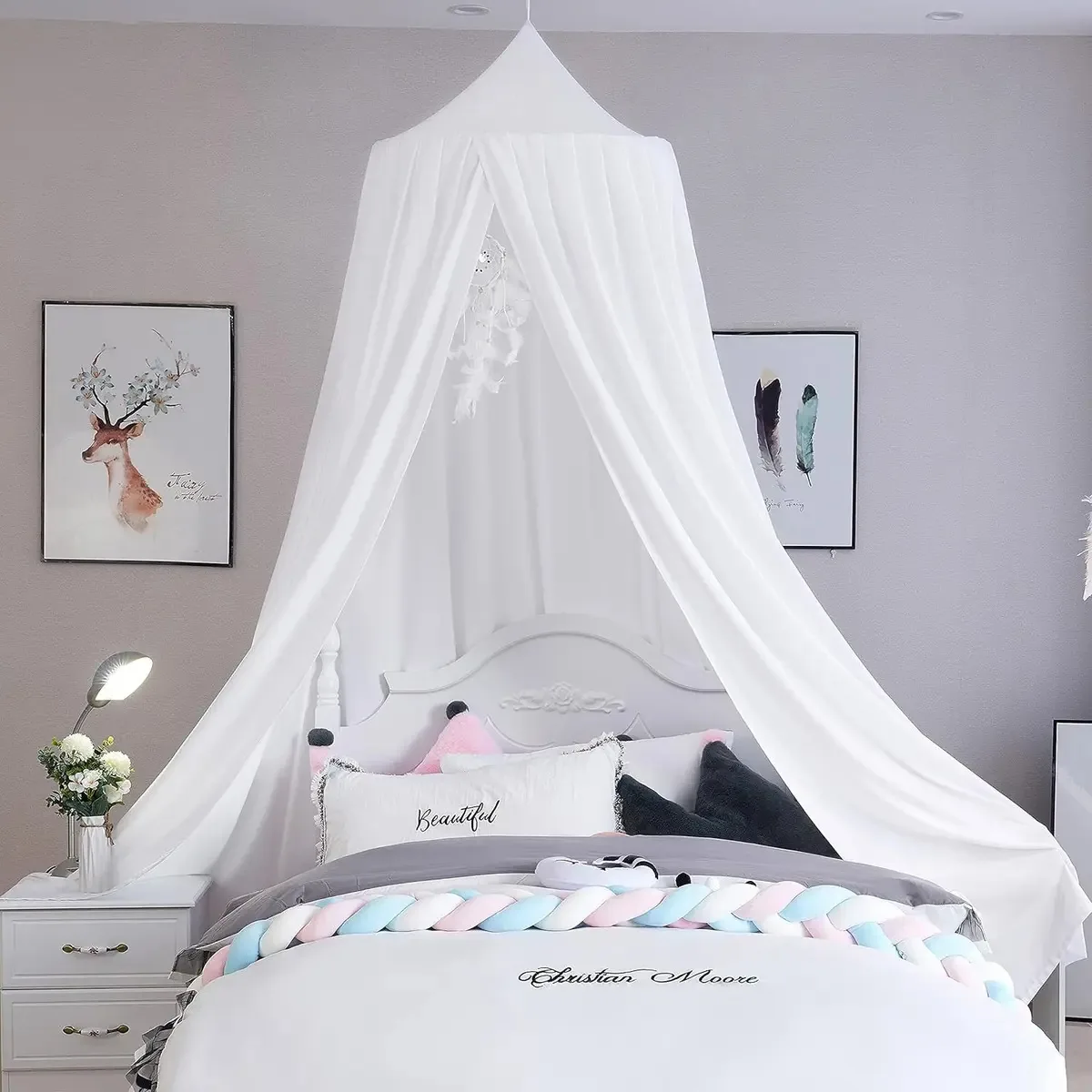 Dosel Para Cama P/niños Hggtjj, Large, Poliester, Blanco