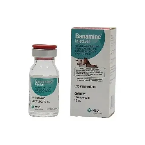 Banamine MSD 10ml Flunixina Meglumina Antiinflamatório Cavalos Bovinos
