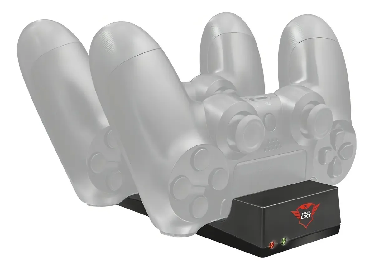Carregador Trust Dock para 2 joysticks Ps4 Gxt 235, cor preta