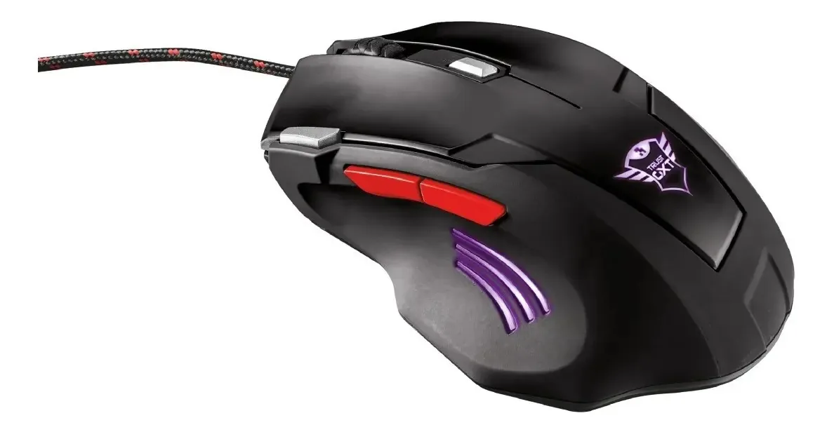 Mouse Trust Gxt 4111 Zapp Gamer 2500 Dpi com 7 botões e luzes LED