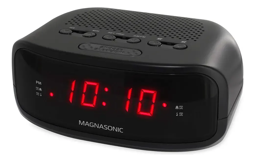 Rádio Relógio Digital AM/FM Magnasonic com Alarme Duplo
