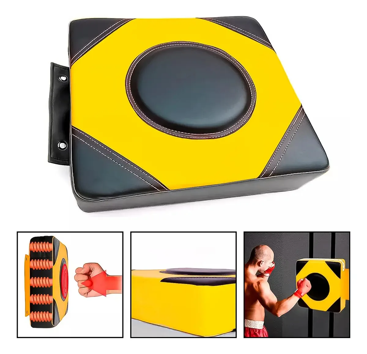 Almofada de boxe de parede amarela para treinamento de artes marciais