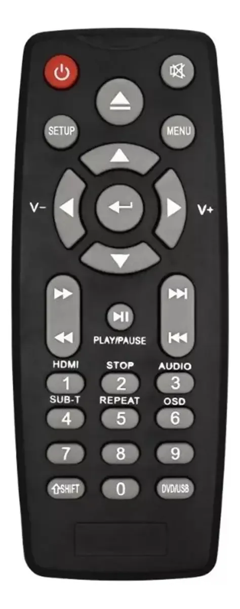 Leitor de DVD Premium Preto Compatível com Controle Remoto