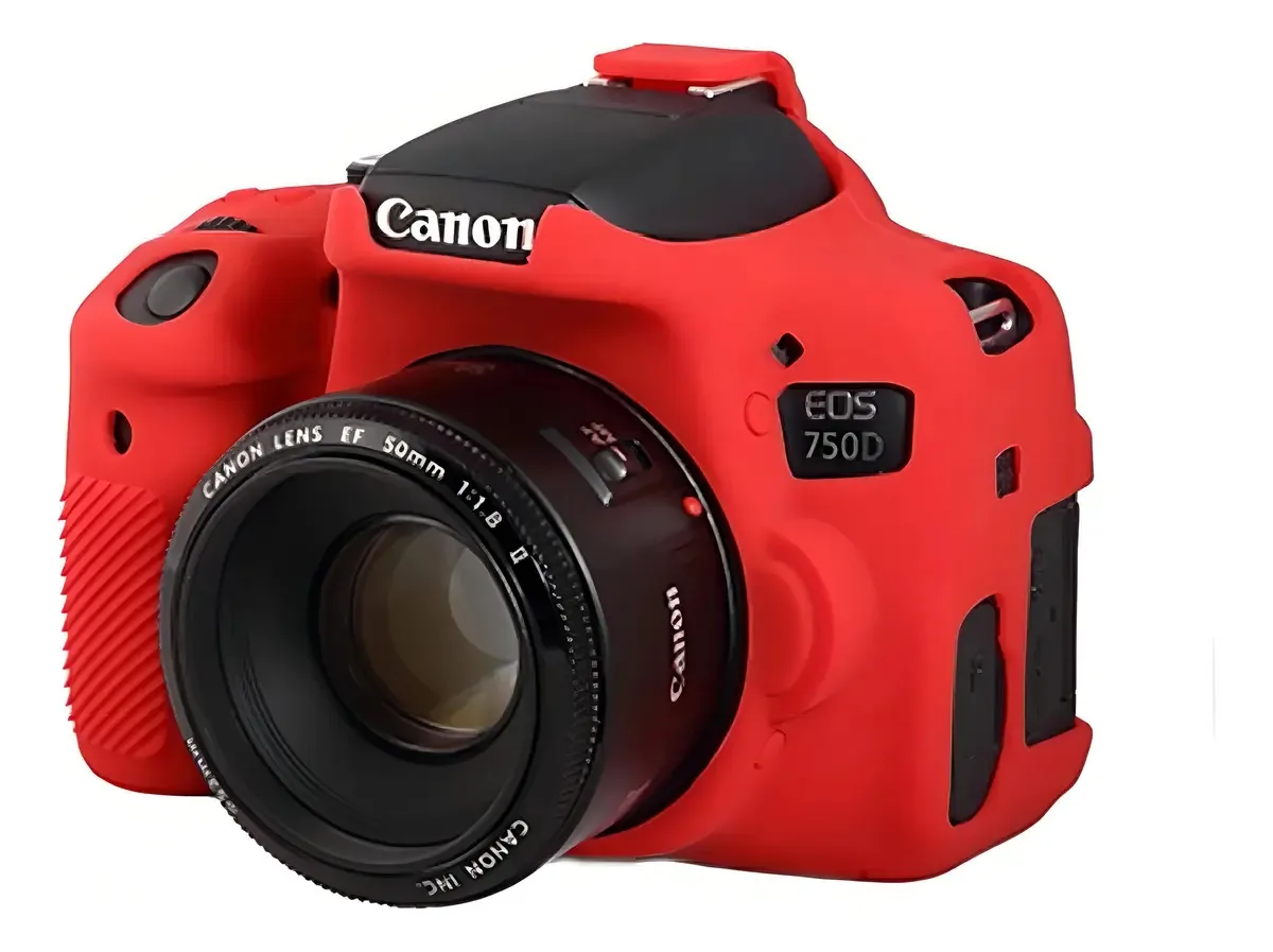 Capa protetora para câmeras Canon 750d e T6i cor vermelha