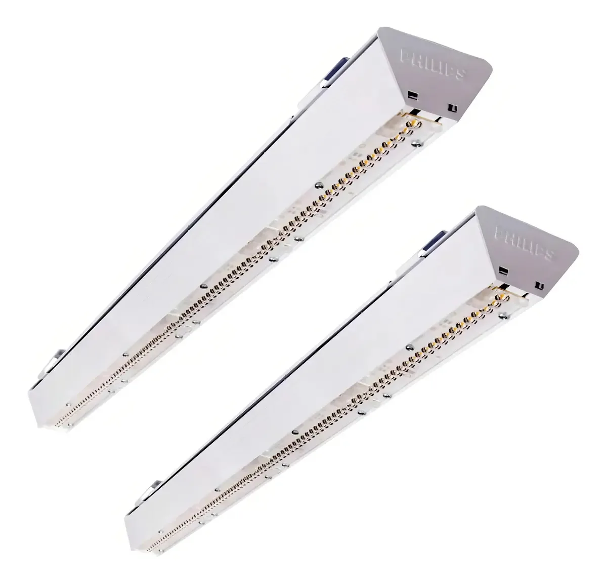 Kit 2 Luminárias Led 100w Philips 4000k Sobrepor Linear