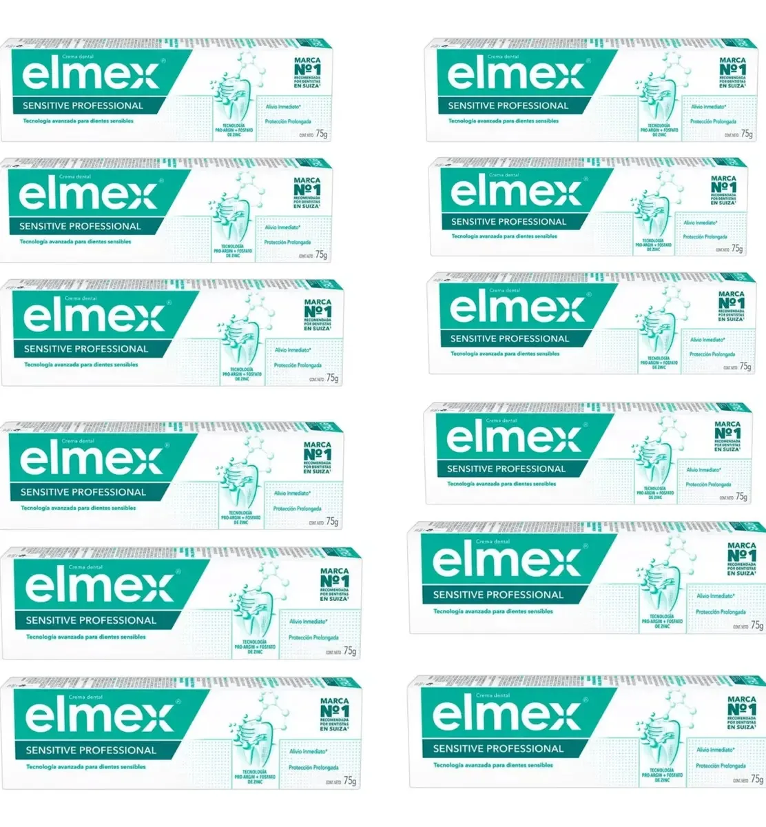 Elmex Creme Dental Sensitive Dentes Sensiveis 75g Kit C/12