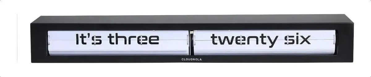 Cloudnola Texttime - Relógio de parede e mesa de metal azul