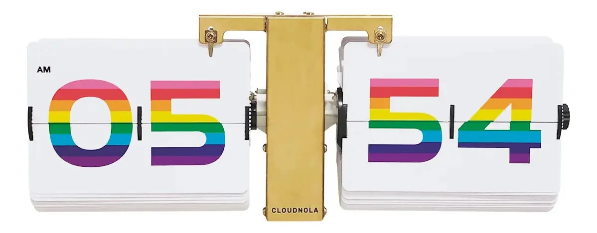 Relógio dobrável de parede e mesa Cloudnola, números de arco-íris e