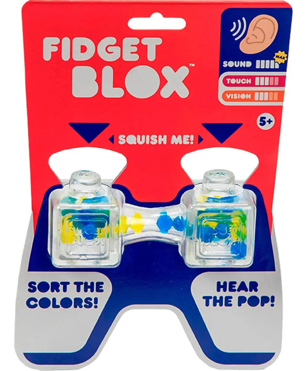 Fidget Blox Jelly Slime Sensory Block Blue Squeeze Balls