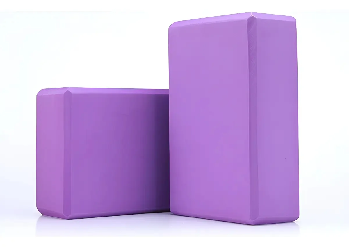 Bloco Tijolinho Pilates Yoga MBFit Antiderrapante EVA Lilás 23x15x8cm