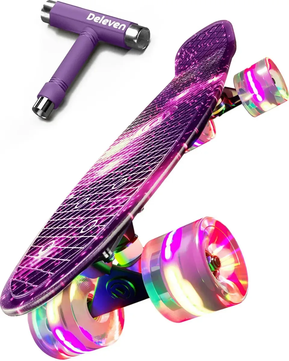 Deleven - skate de 22 polegadas com rodas de LED brilhantes