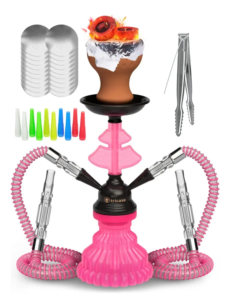 Conjunto de narguilé rosa Lilone 12 Mini Hoo Hookah