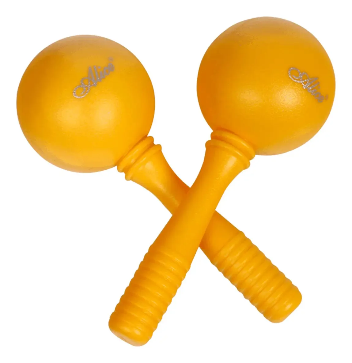 Par de Maracas Alice, percussões, ritmos de 20 cm, cor amarela