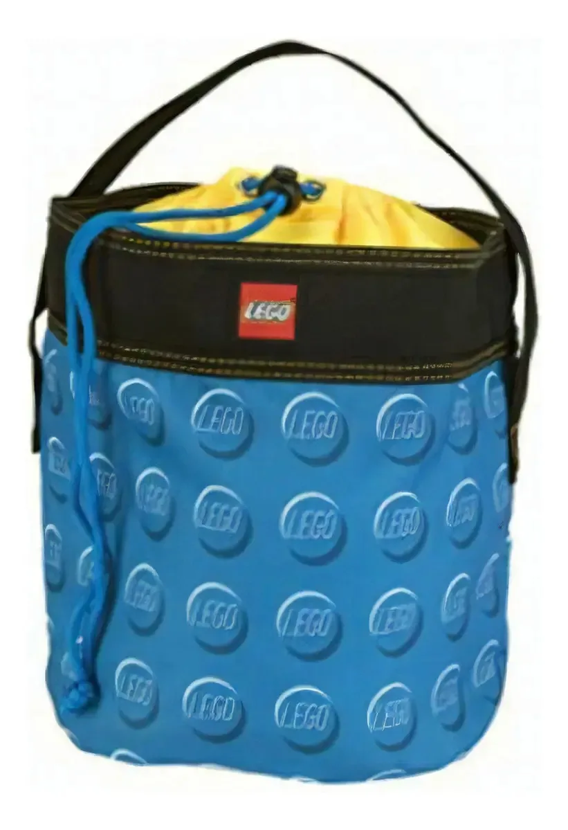Balde de armazenamento Lego azul, azul/retalhos, um