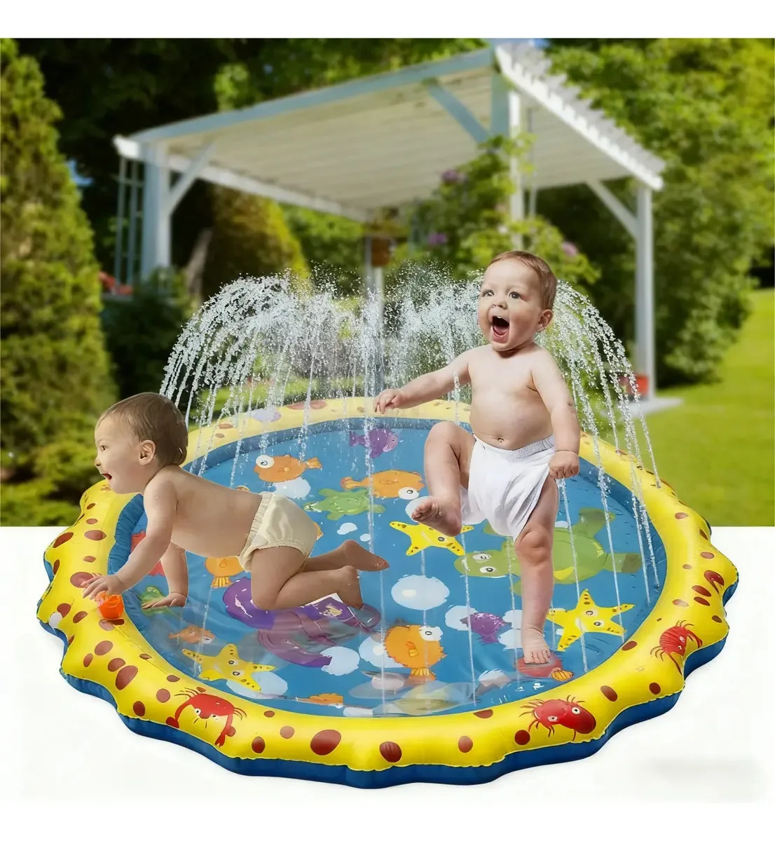 Tapete de água para crianças, atividades ao ar livre, cores da piscina